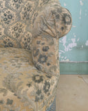 SOLD - Blauw gebloemde boudoir fauteuil