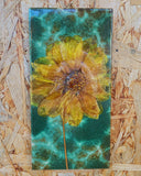 Vintage tegeltjes met Franse droogbloemen, groen (1)