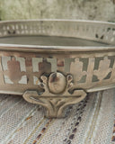 Zilverkleurig dienblad op pootjes