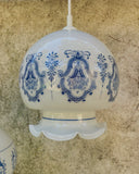 Set van 2 hanglampen, wit/blauw
