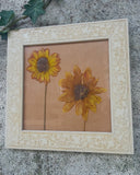 Franse droogbloemen in vintage lijstjes, set van 3