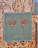 Vintage tegeltjes met Franse droogbloemen, salie