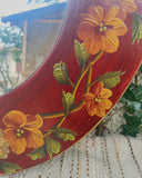 Handbeschilderde wandspiegel bloemen