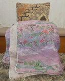 Vintage bedsprei reversible, paars