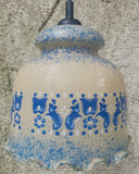 Frans vintage hanglampje 'bleu'