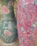 Set van 2 pastel bloemen vazen