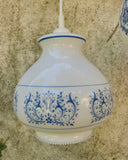 Set van 2 hanglampen, wit/blauw