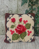 Needlepoint kussen, roos