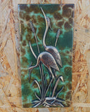 Set van 2 vintage tegeltjes, vogels