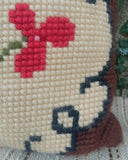 Needlepoint kussen, roos