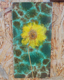 Vintage tegeltjes met Franse droogbloemen, groen (1)