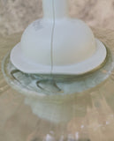 Hanglamp transparant met witte bloemen