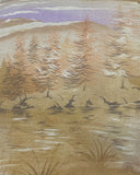 Vintage bedsprei bruin / lila