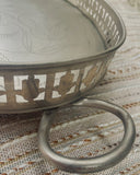 Zilverkleurig dienblad op pootjes