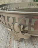 Zilverkleurig dienblad op pootjes