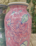 Set van 2 pastel bloemen vazen