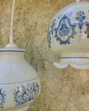 Set van 2 hanglampen, wit/blauw