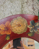 Handbeschilderde wandspiegel bloemen