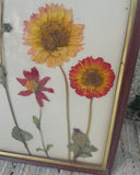 Franse droogbloemen in grote vintage lijst