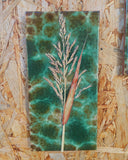 Vintage tegeltjes met Franse droogbloemen, groen (2)