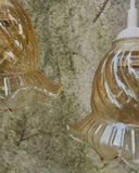 Set van 2 Franse hanglampjes, warm glas