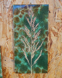 Vintage tegeltjes met Franse droogbloemen, groen (2)