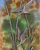 Set van 2 vintage tegeltjes, vogels