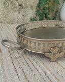 Zilverkleurig dienblad op pootjes