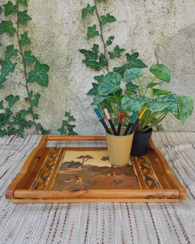 Dienblad ingelegd hout