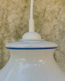 Set van 2 hanglampen, wit/blauw