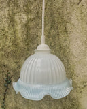 Frans hanglampje, melkglas blauw