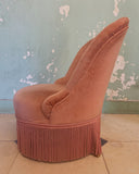 SOLD - Oud-roze boudoir fauteuil