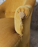 SOLD - Oker gele boudoir fauteuil, set van 2