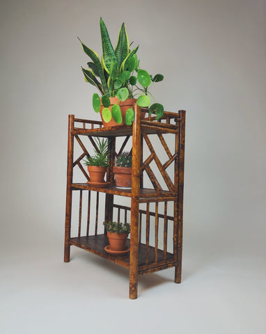 Vintage bamboe etagére, leuk met planten
