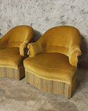 SOLD - Oker gele boudoir fauteuil, set van 2