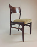 Vintage design eettafel stoelen velours (set van 4)