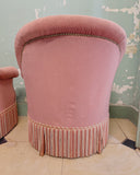SOLD - Set van 2 zacht roze boudoir fauteuils