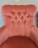 SOLD - Set van 2 roze velours fauteuils