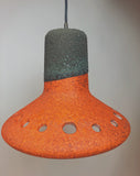 Hanglamp keramiek, oranje/grijs