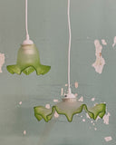 Set van 2 groene Franse hanglampjes