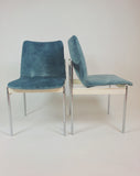 Vintage industriële velvet stoelen (per stuk)